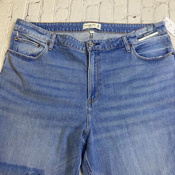 Women’s Abercrombie and Fitch the mom high rise jeans 35x20L curve love fade - Picture 2 of 10